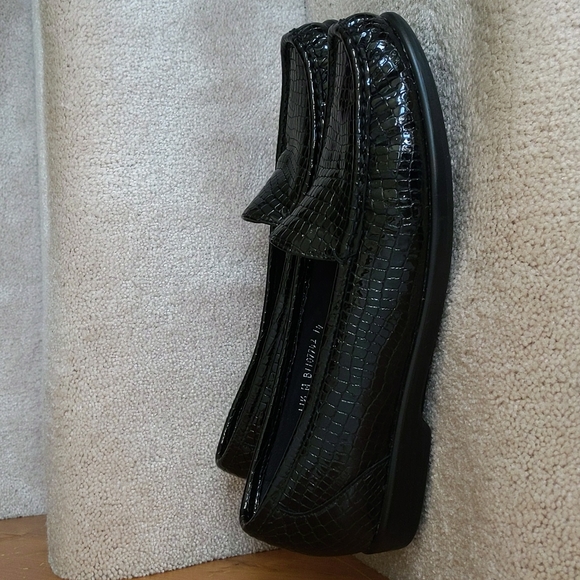 SAS Tripad Patent Leather Crocodile Moccasin Loafer 11.5 Black - Picture 12 of 16